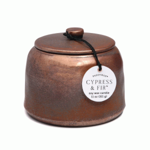 Керамична свещ с бронзово глазирано покритие Cypress and Fir